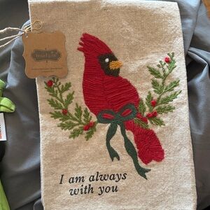 Mud Pie Festive Red Cardinal Towel